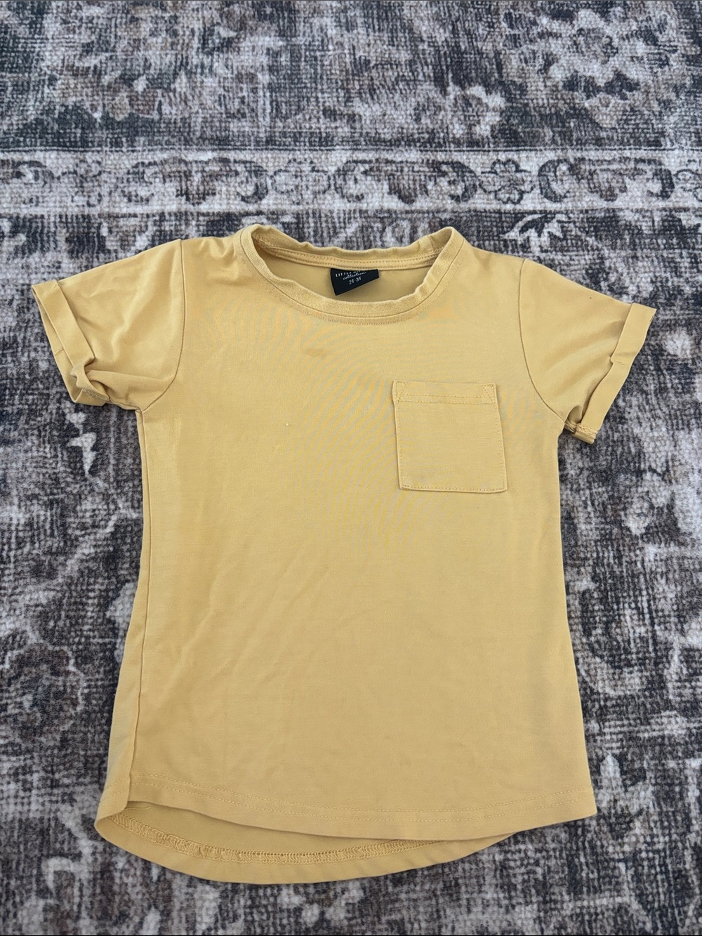 Little Bipsy Mustard Short Sleeve Bamboo Pocket Tee